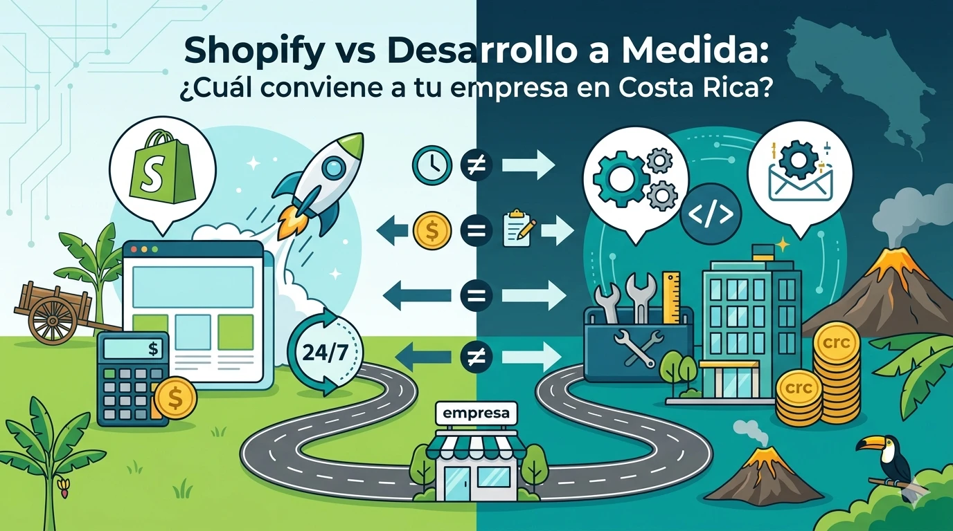 Artículo: Shopify vs Desarrollo a Medida en Costa Rica: ¿Cuál elegir para tu Tienda Online? [2026] - Blog de NmSoftwareLab
